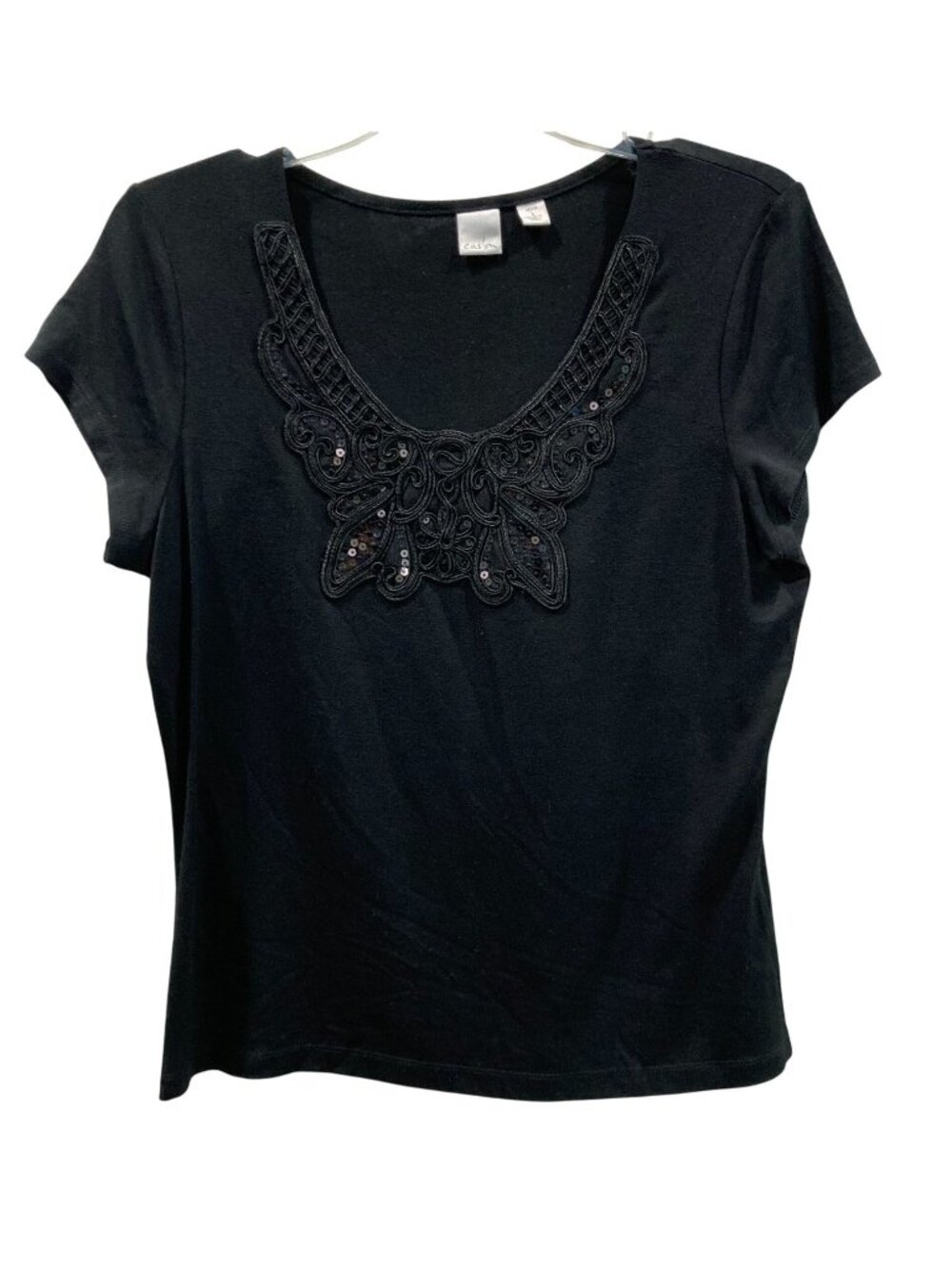 Caslon Embroidered Whimsygoth Top PL Black Indie Boho Glam Fairy Grunge Festival